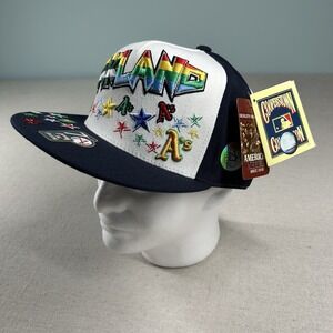 Vintage‎ Cooperstown Collection A's Hat Oakland Fitted 7 1/2 NY Error American